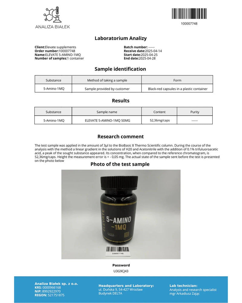 Elevate - 5-Amino-1MQ (30 Servs) Elevate - 5-Amino-1MQ (30 Servs)
