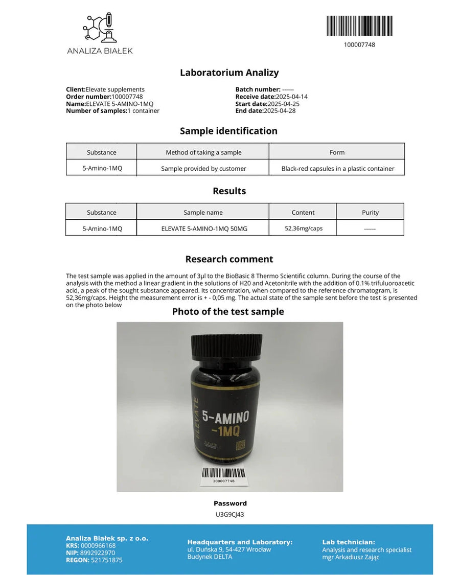 Elevate - 5-Amino-1MQ (30 Servs) Elevate - 5-Amino-1MQ (30 Servs)