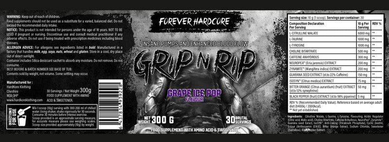 Forever Hardcore - Grip N Rip Pre-Workout