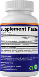 Vitamatic - Vitamin D3 K2 | 10,000 IU & 200mcg | 120ct