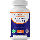 Vitamatic - Vitamin D3 K2 | 10,000 IU & 200mcg | 120ct